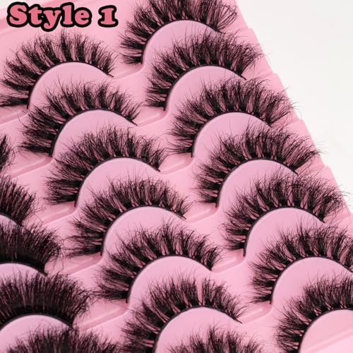 Wispy Mink Lashes 21 Pairs Mixed 14-18mm 3D Volume Cat Eye