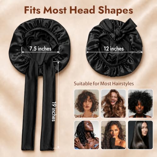 Luxurious 100% Mulberry Silk Bonnet for Sleeping - Adjustable Tie Band