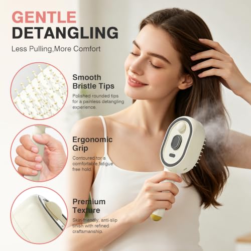 Electric Spray Hair Brush with Scalp Massage & Misting