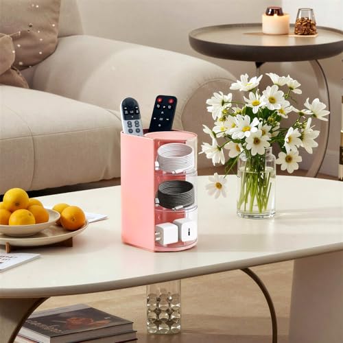 Anyisposs Pink 3-Layer Rotatable Hair & Jewelry Organizer - Modern Vanity Storage