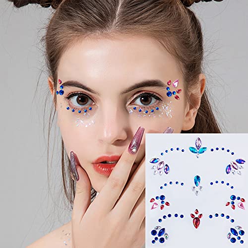Face Tattoos for Eyebrow Diamond Tattoo Sticker Party Face Decoration Eye Makeup Supplies