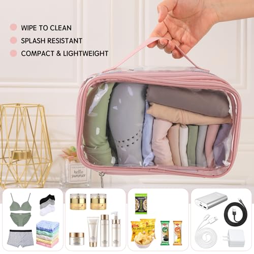 Clear Travel Makeup Bag - TSA Approved Toiletry Organizer