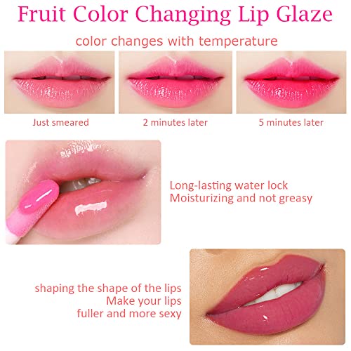 BINGBRUSH Color Changing Lip Gloss Set - 6 Pcs Moisturizing Lip Balm