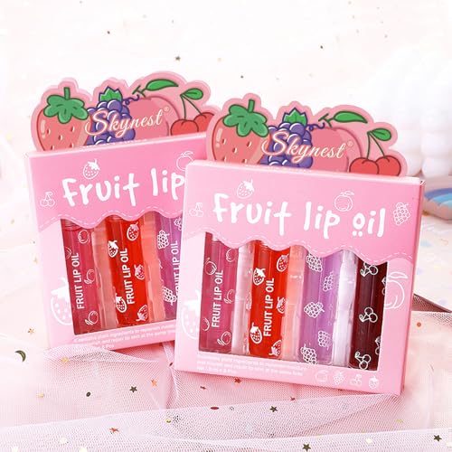 Kids Lip Gloss Set - 4 Fruity Flavors, Non-Toxic & Safe