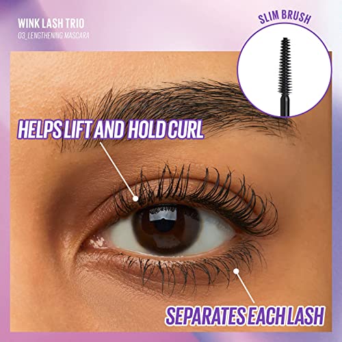 Kaja 3-in-1 Multi-tasking Mascara - Wink Lash Trio | with Panthenol, Clear Eye Lash Serum, Volumizing, Intense Length Mascaras, Black, Eye Irritation Tested