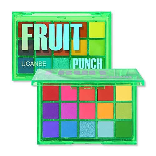 UCANBE Fruit Punch 15-Shade Eyeshadow Palette - Neon Rainbow Shimmer