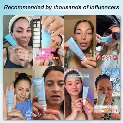 VGO Mineral Sunscreen for Face, Reef Safe Sunscreen, Oil-Free Face Moisturizer with SPF 50, Broad-Spectrum UVA/UVB Protection, Lightweight, Non-Comedogenic, Travel Size (2 pack)