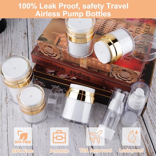 KOUWICH Airless Pump Jars Set - 20 Pack Travel Containers