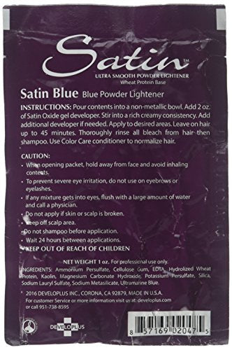 Satin Blue Powder Lightener for Hair Bleaching 1 oz - Gentle & Repairing