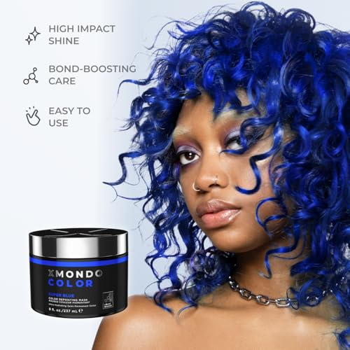 XMONDO Super Blue Hair Mask | Semi-Permanent Color Depositing, 8 Fl Oz