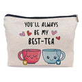 Ayxvt Bestie Gifts for Women,Bestie Gifts Makeup Bag,Friend Gifts,Friendship Gifts for Women Friends,You'll Always Be My Best-Tea Small Makeup Bag,Cosmetic Bags