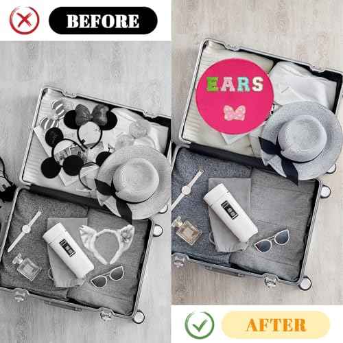 Heaband Holder Organizer, Large Round Tiara Tote Storage Box, Headband Ears Display Storage Box with Shoulder Straps (Rosy Red)