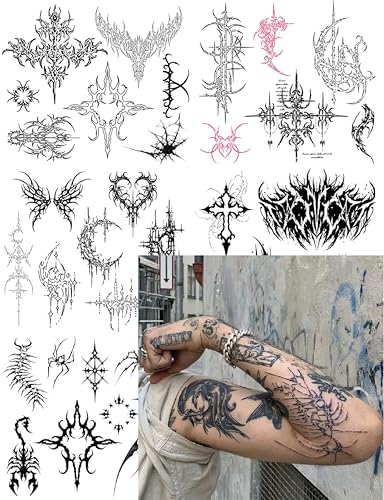 Cybersigilism Y2K Temporary Tattoos - 5 Sheets Edgy Gothic Designs