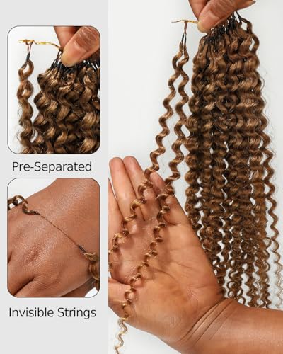 BEEOS 22 Inch Knotless Crochet Hair - Kinky Curly 160g #30 Auburn