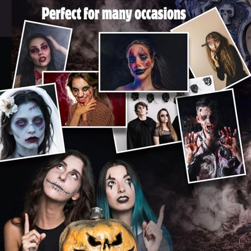 Bowitzki Fake Blood & Liquid Latex Kit,Pro SFX Makeup Set with 50ml Dark Fake Blood, 50ml Fresh Spray Blood, 2pcs Liquid Latex,Coagulated Blood, Sponge & Spatula for Halloween, Cosplay