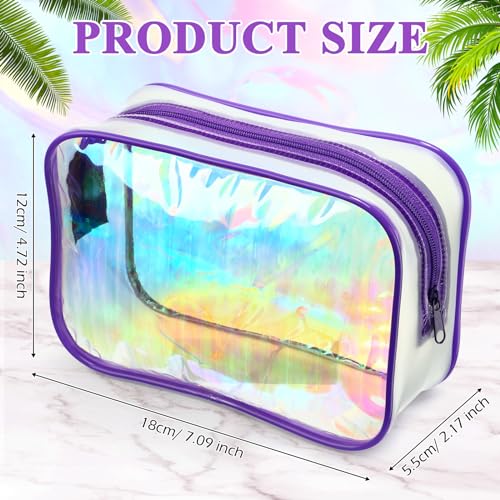 Weewooday 12 Pieces Clear Makeup Bags Cosmetic Storage Bags PVC Zipper Pouches Travel Waterproof Makeup Plastic Case for Women Organizing Toiletries Traveling Bathroom(Medium,Dazzling)