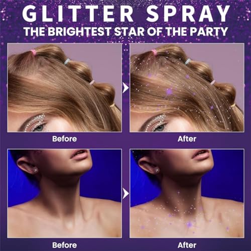Body Glitter Spray 100ml - Long Lasting Shimmer for Face & Body