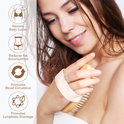 2 Pack Dry Brushing Body Brush with Natural Bristles