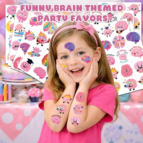 96 PCS Brain Temporary Tattoos for Kids - Party Favors