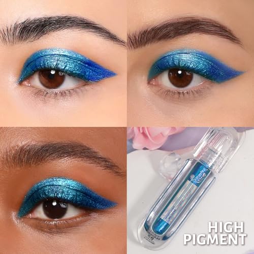 Duochrome Chameleon Liquid Metallic Eyeshadow - Teal Blue Shift
