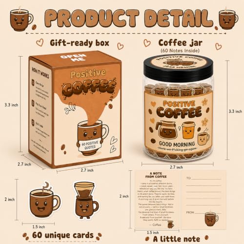 Positive Coffee Jar with 60 Affirmation Cards