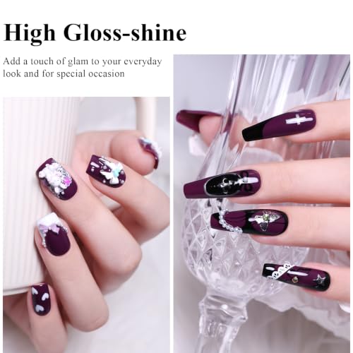 Imtiti Plum Gel Nail Polish 15ml Dark Berry Purple - Soak Off UV/LED Long Lasting Manicure