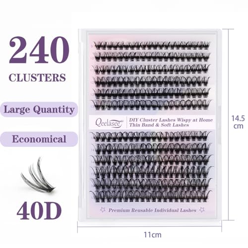 40D Lash Clusters - Natural Wispy DIY Eyelash Extensions 9-16mm