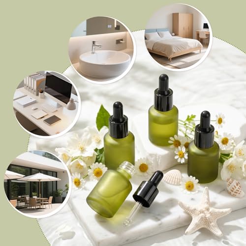 Segbeauty 15ml Frosted Glass Dropper Bottles (4-Pack) Essential Oil