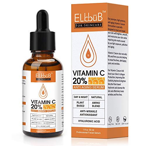 Premium 20% Vitamin C Serum For Face with Hyaluronic Acid, Retinol & Amino Acids - Boost Skin Collagen,Hydrate & Plump Skin, Anti Aging & Wrinkle Facial Serum