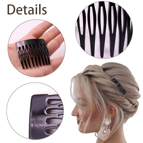 6-Piece French Hair Side Combs, 2 inch Small Decorative Hair Comb Clips