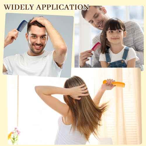 Combs Bulk Individually Wrapped Pocket Travel Hair Combs for Women, Men and Kids, Bulk Comb for Homeless Hotel Shelter Home Charity(purple, raspberry, yellow, blue, Pack of 60)