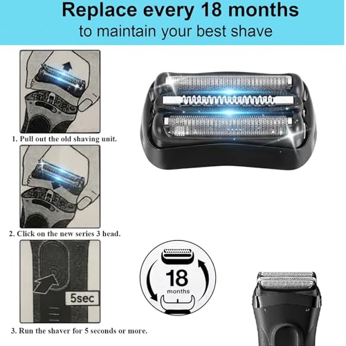 Series 3 21B Replacement Shaver Head, Compatible with S3 Razors 3040s, 300s, 310s, 320s, 3050cc, 360s, 370cc, 3090cc