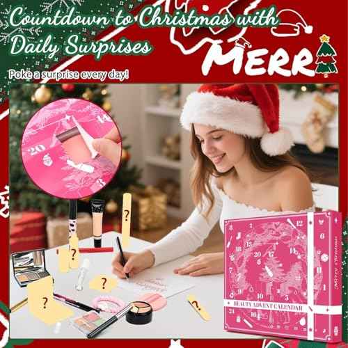 Makeup Advent Calendar 2025 for Women & Teen Girls, 24 Days Christmas Countdown Calendar Beauty Gift Set, 2025 Xmas Gift Surprise Box Calendar Full Makeup Kit