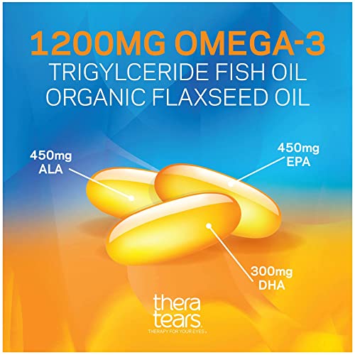 TheraTears Omega 3 Supplement, 1200mg, 90 ct (Pack of 1) & SteriLid Eyelid Cleanser and Face Wash, for Irritated Eyes, 2 fl oz Spray