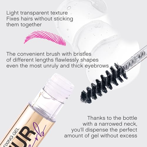 Vivienne Sab? Brow Gel Fixateur Superb ? Clear Formula for All-Day Hold, Smudge-Resistant Laminated Look, Precision Styling Brush, Lightweight Texture, 0.2 fl oz