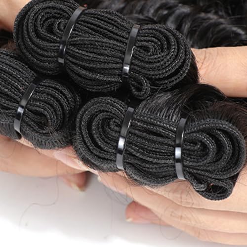 Natural Black Body Wave Human Hair Bundles - 330g, 30-34 Inch