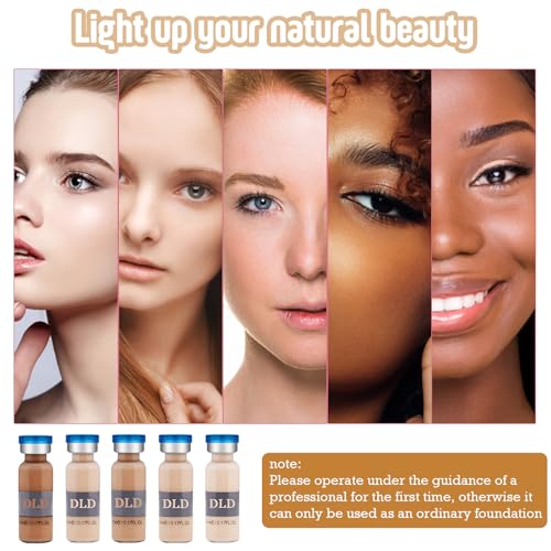 Facial Glow Starter Kit Pigment Serum Combined With Niacinamide and Peptides to Even Skin Tone DLD Anti-Aging Serum Pigment Set for Skin Treatment, 10 Vial 5 Color Changing Foundation