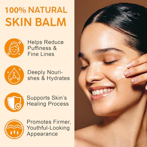 Tiuedu Tallow, Castor Oil and Frankincense Oil Skin Balm, 100% Grass-Fed Tallow for Face & Body Moisturizer, Deep Moisturizing Cream, Moisturizer for Dry, Cracked Skin, All Skin Types