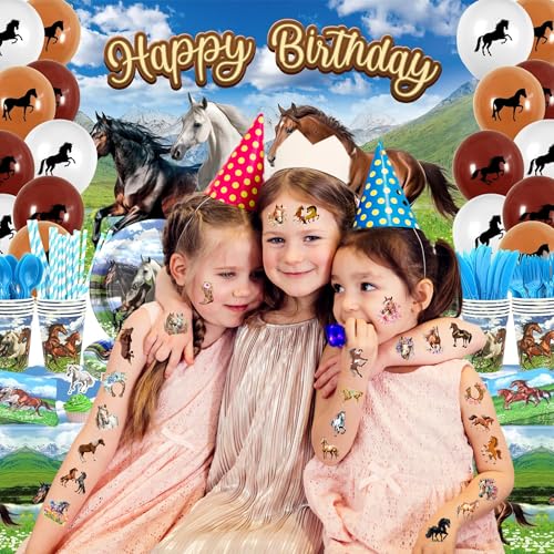 Horse Temporary Tattoos 52 Pcs Party Favors