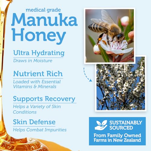Manuka Honey Exfoliating Facial Scrub - Gentle Microdermabrasion 2oz