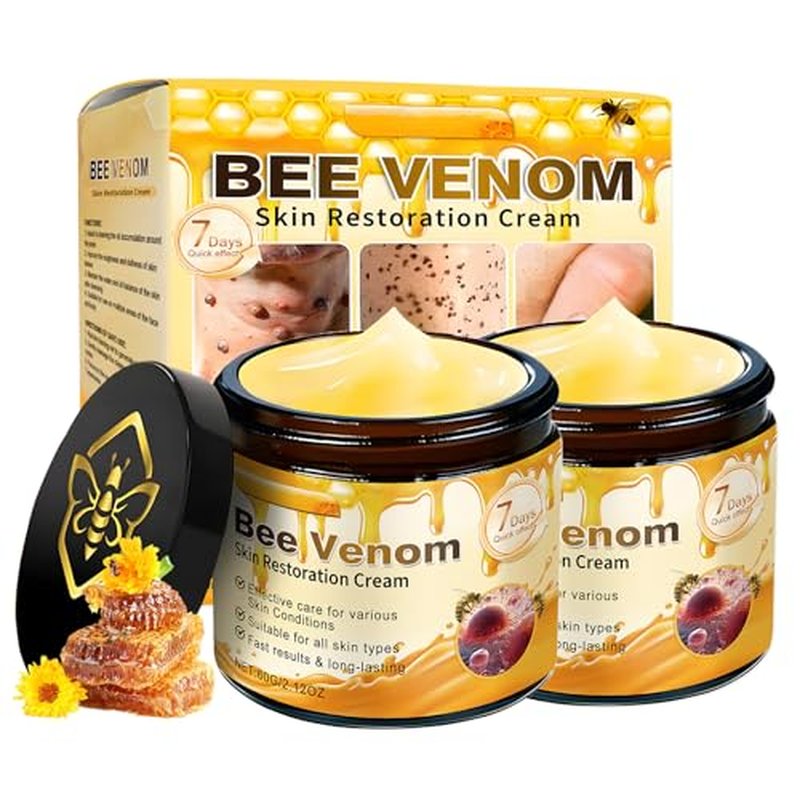 2Pcs Bee Venom Skin Treatment Cream, Face Lifting and Firming For Daily Use, Effectively Smoothens the Skin Body Moisturizer, Gentle & Non-irritating Formula Suitable For Whole Body & Skin Types