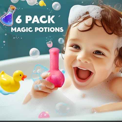 MeCids Magic Potion Bubble Bath Bombs for Kids -Bath Color Tablets Bath Potions for Toddlers Ages 4-12 Fun Science Kit Gift for Birthday, Halloween£¬Christmas- 6 Pack