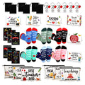 Eaasty 36 Sets Teacher Appreciation Gifts Bulk Makeup Pouch Cosmetic Pencil Bag Keychains Inspirational Notebooks Cards and Socks for Teacher Appreciation Graduation Gifts