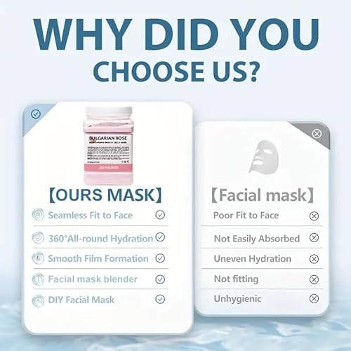 Jelly Mask for Facials Professional, Hydrating & Moisturizing Peel-Off Natural Gel Face Mask SkinCare, Professional Spa Use Jelly Face Masks, Deep Hydration (Lavender+Rose)