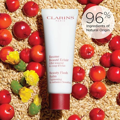 Clarins Beauty Flash Balm | 3-In-1 Hydrating 10-Minute Face Mask, Make-Up Primer, or Quick Pick Me Up Radiance Booster | Moisturizes, Brightens and Visibly Tightens | Non-Oily and Non-Comedogenic