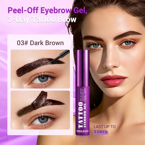 Peel Off Eyebrow Tint Gel - Waterproof, 3-Day Wear, Dark Brown