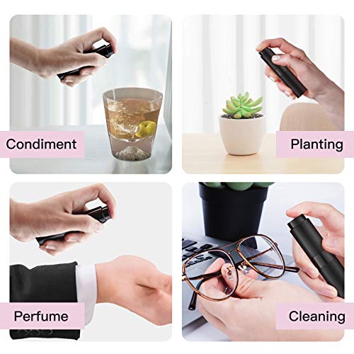 Tekson 9PCS 8ml Travel Perfume Atomizer Refillable, Mini Cologne Spray Bottle Empty, Small Aftershave Sprayer for Liquid Dispenser with 1 Perfume Holder Organizer