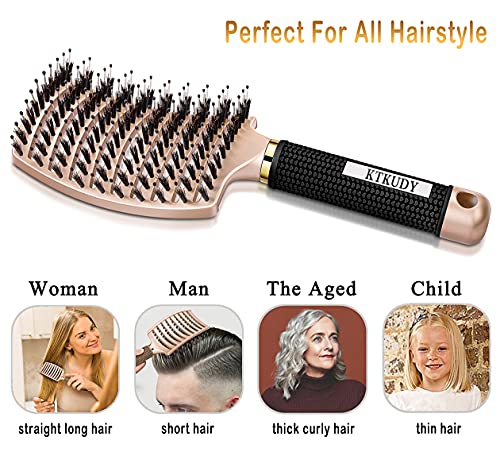 Boar Bristle Detangling Brush for Wet & Dry Hair