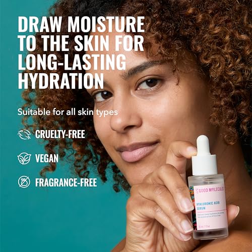 Good Molecules Hyaluronic Acid Serum Pack 3 ? 75 ml / 2.5 fl oz Each | Lightweight Facial Serum with 1% Hyaluronic Acid for Hydration
