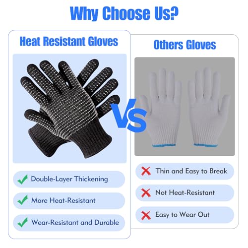 Black Heat Resistant Gloves for Hair Styling